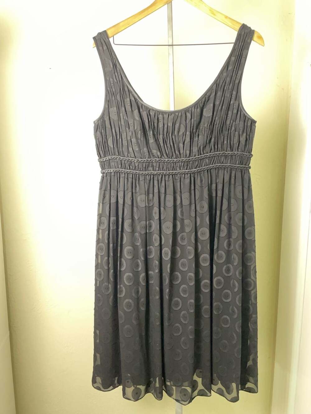 Adrianna Papell Black Circle Pattern Sleeveless Dress Size 14